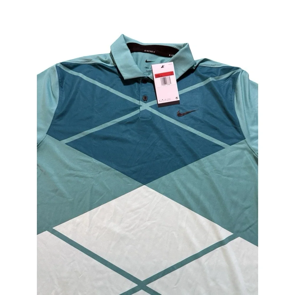 Nike Men's Dri-fit Vapor Argyle Golf Polo Shirt Dh0609-392 - New - Large